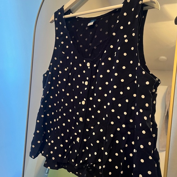 Old Navy Tops - Polka Dot Sleeveless Top - Navy and White